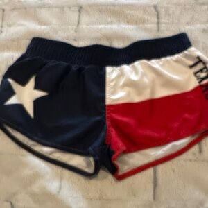 Women's Athletic Shorts with Texas Flag Design